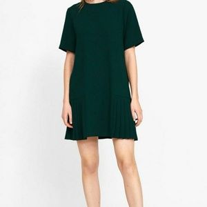Zara Dark Green pleated dress, Medium Size.